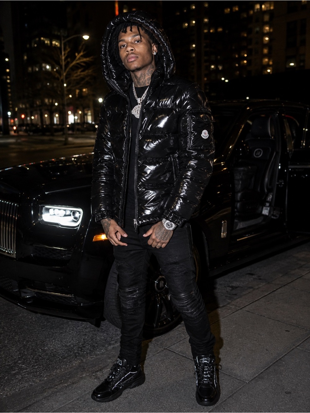 mens black moncler jacket M